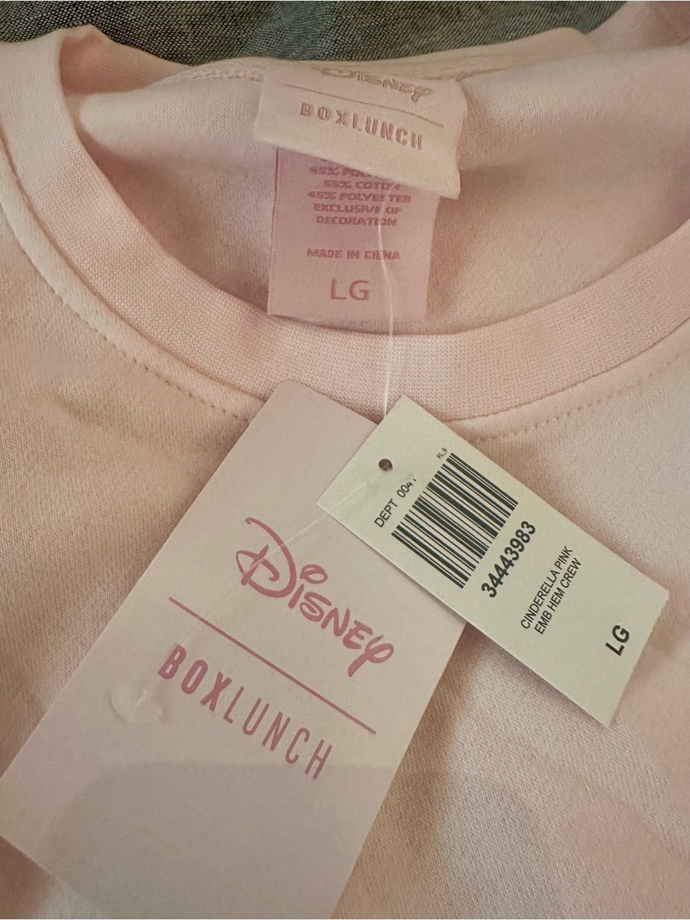 Disney Light Pink Cinderella Crewneck Sweatshirt with Character Trim - Picture 3 of 5